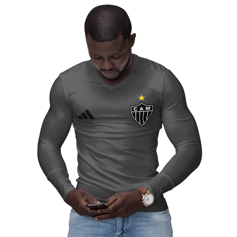 Camisa Manga Longa Térmica Masculina Tecido Ice Malha Fria com Proteção UV Fator 50+ Atlético MG