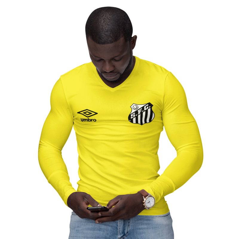 Camisa Manga Longa Térmica Masculina Tecido Ice Malha Fria com Proteção UV Fator 50+ Santos