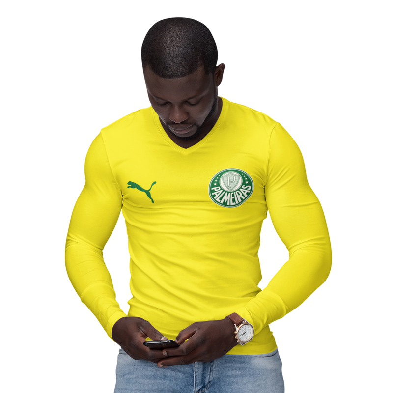 Camisa Manga Longa Térmica Masculina Tecido Ice Malha Fria com Proteção UV Fator 50+ Palmeiras