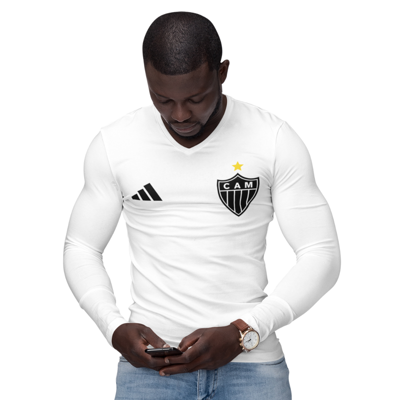 Camisa Manga Longa Térmica Masculina Tecido Ice Malha Fria com Proteção UV Fator 50+ Atlético MG