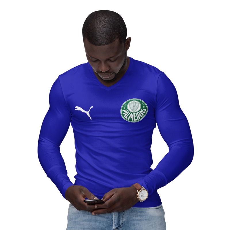 Camisa Manga Longa Térmica Masculina Tecido Ice Malha Fria com Proteção UV Fator 50+ Palmeiras