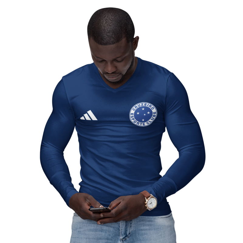 Camisa Manga Longa Térmica Masculina Tecido Ice Malha Fria com Proteção UV Fator 50+ Cruzeiro