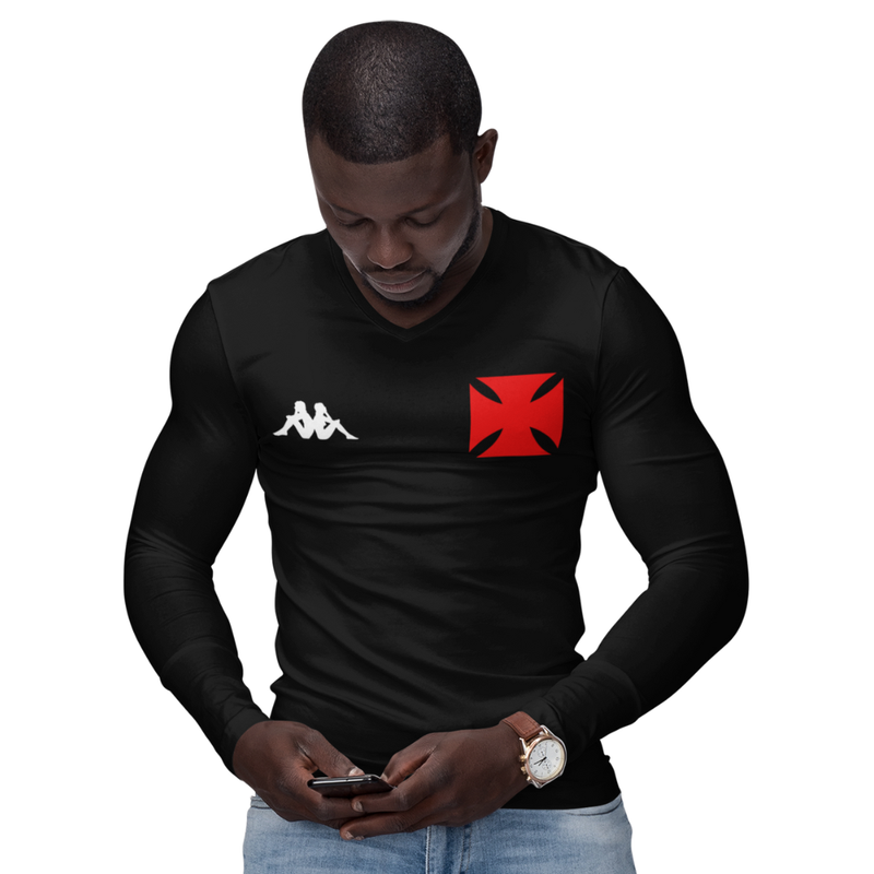 Camisa Manga Longa Térmica Masculina Tecido Ice Malha Fria com Proteção UV Fator 50+ Vasco Cruz