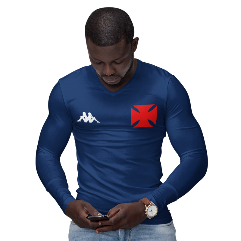 Camisa Manga Longa Térmica Masculina Tecido Ice Malha Fria com Proteção UV Fator 50+ Vasco Cruz