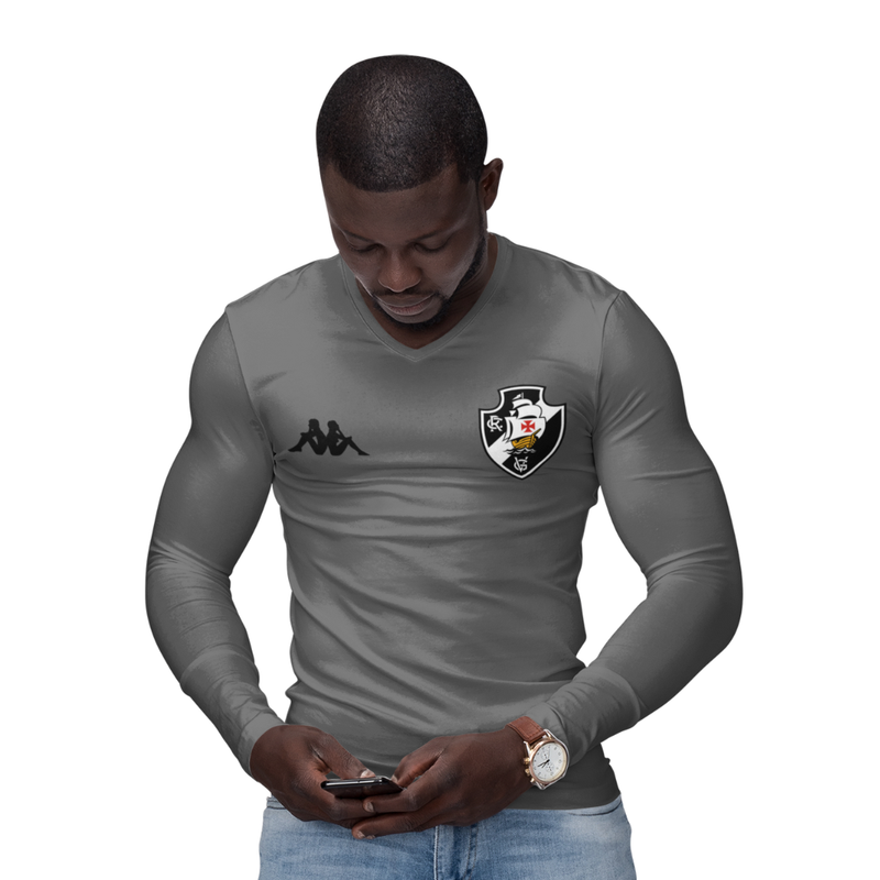 Camisa Manga Longa Térmica Masculina Tecido Ice Malha Fria com Proteção UV Fator 50+ Vasco Escudo