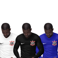 Kit 3 Camisas Térmicas Masculinas Tecido Ice Malha Fria com Proteção UV Fator 50+ Corinthians