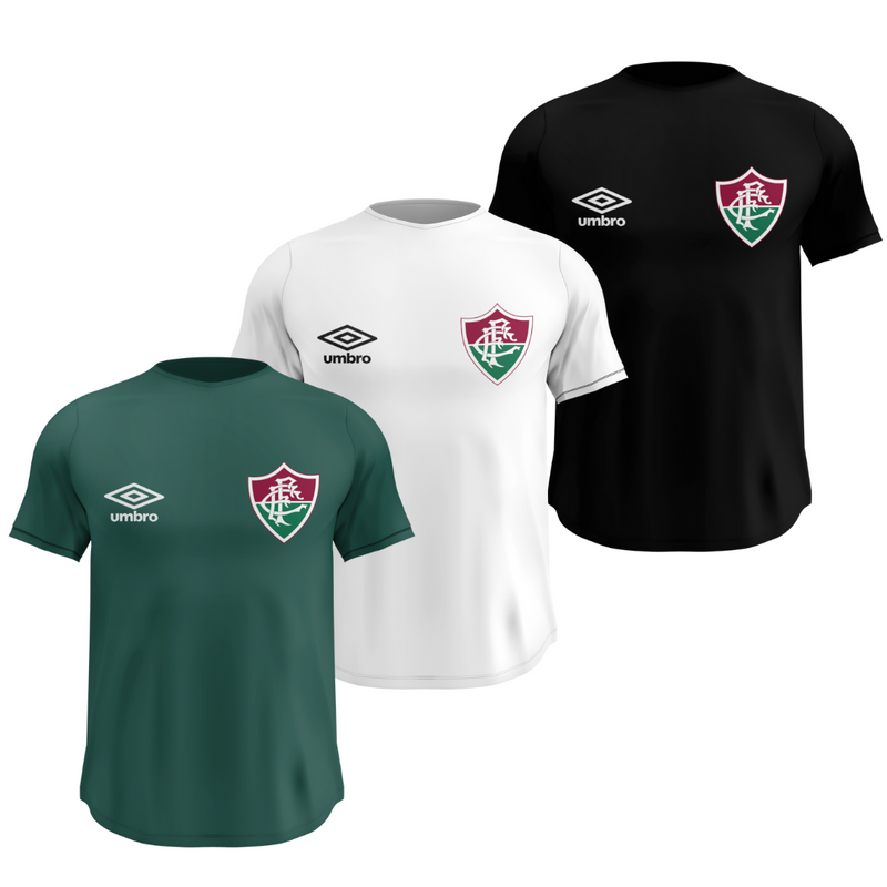 Kit 3 Camisas Masculinas TechFit Malha Fria Anti-Suor Proteção Solar Fluminense